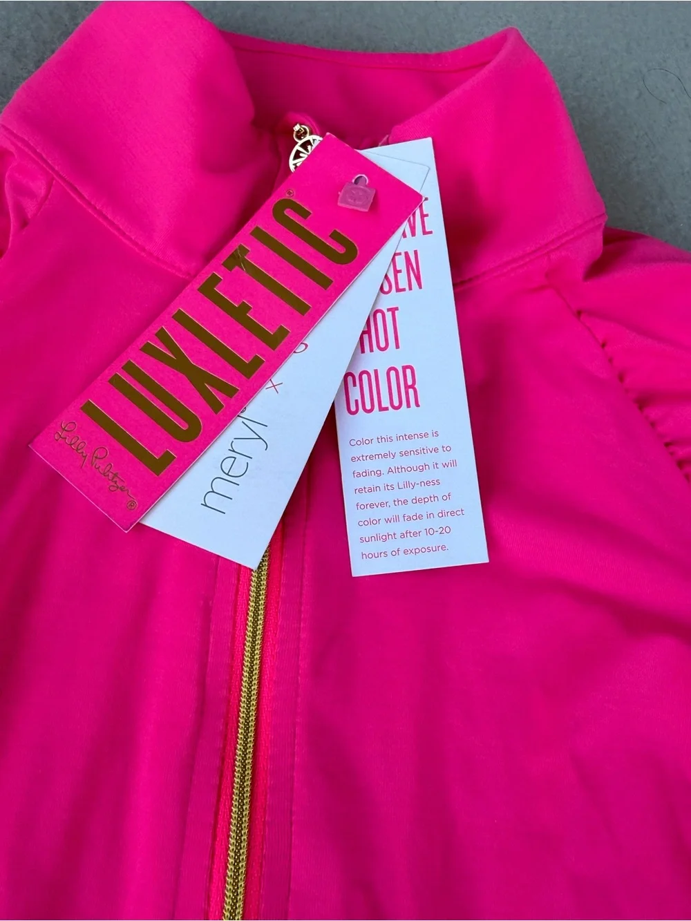Lilly Pulitzer UPF 50+ Luxletic Justine XS Pink Grenadine Half Zip Pullover NWT